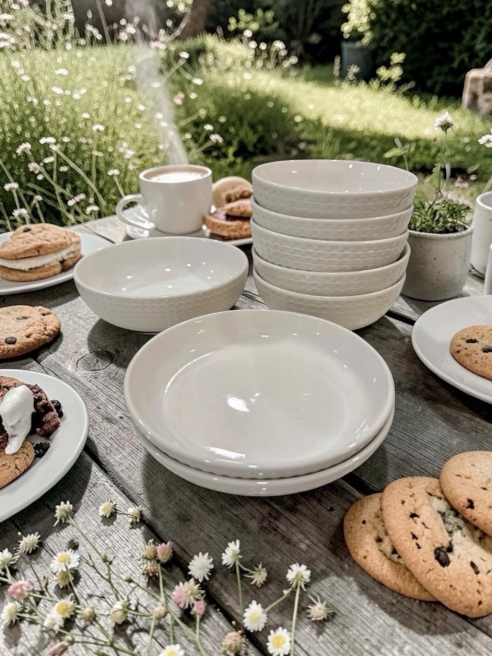 United Airlines UA White Beautiful Dish Galileo Watermark Set of 8, Unused Good